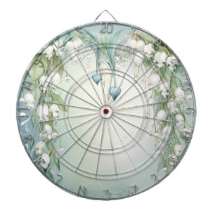 Watercolor Lily of the Valley Dartboard
