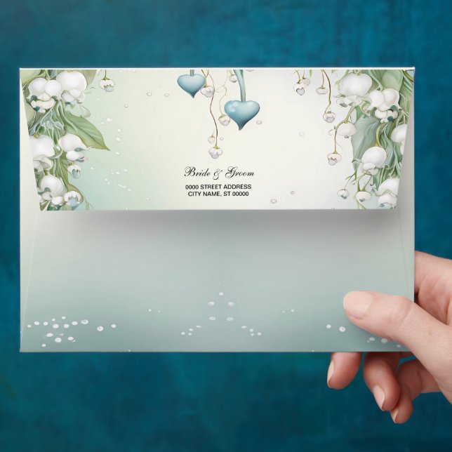 Watercolor Lily of the Valley Envelope (Hand)