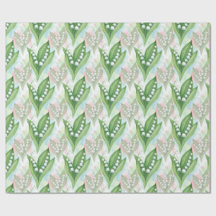 Watercolor Lily of the Valley Flowers Wrapping Paper