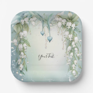 Watercolor Lily of the Valley Paper Plate