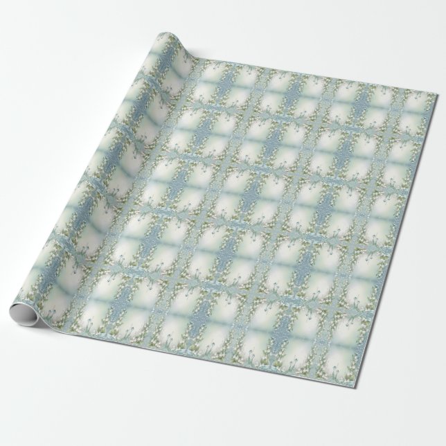 Watercolor Lily of the Valley Wrapping Paper (Unrolled)