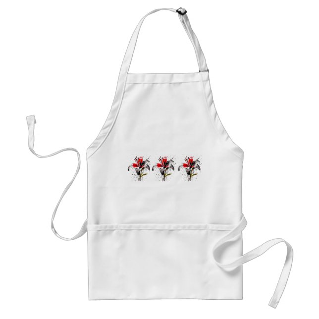 Watercolor Lily Standard Apron (Front)