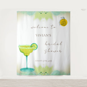 Watercolor Lime Tequila Bridal Shower Welcome Tapestry