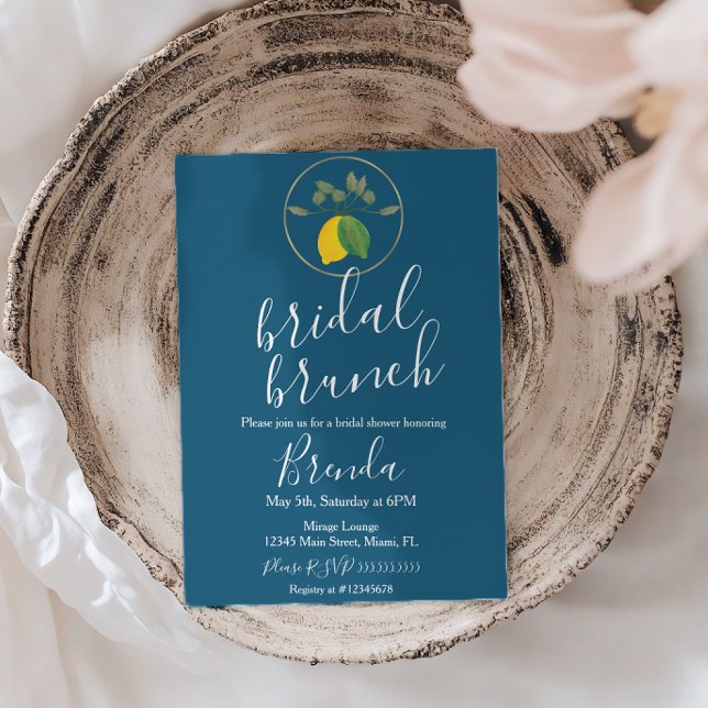 Watercolor Limoncillo Lime Lemon Bridal Shower B Invitation (Creator Uploaded)