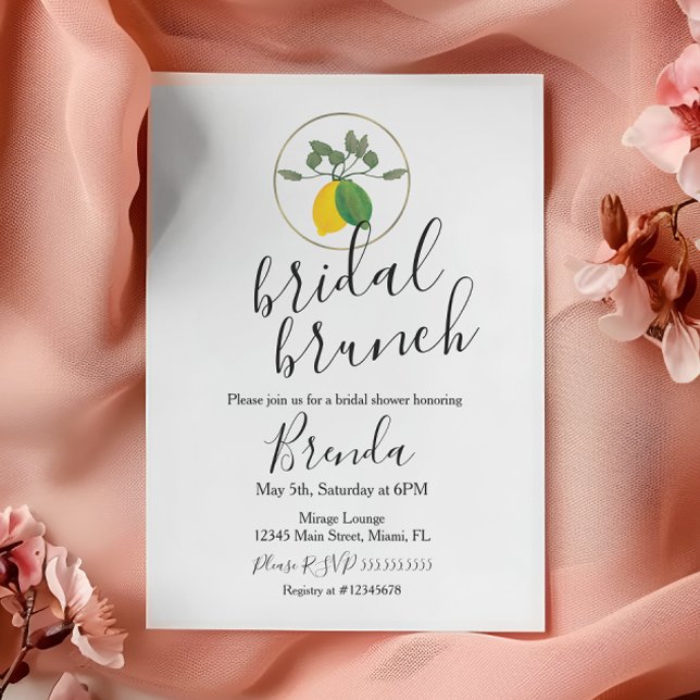 Watercolor Limoncillo Lime Lemon Bridal Shower Inv Invitation (Creator Uploaded)