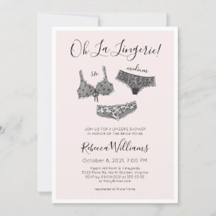 Watercolor Lingerie Shower Bridal Shower Invitation