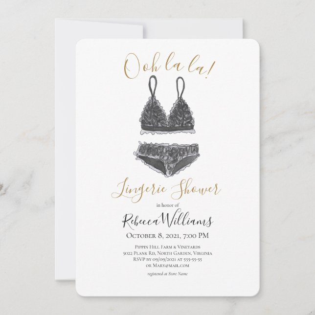 Watercolor Lingerie Shower Bridal Shower Invitation (Front)