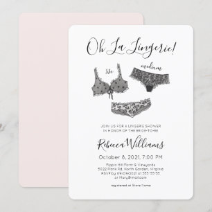 Watercolor Lingerie Shower Bridal Shower  Invitation