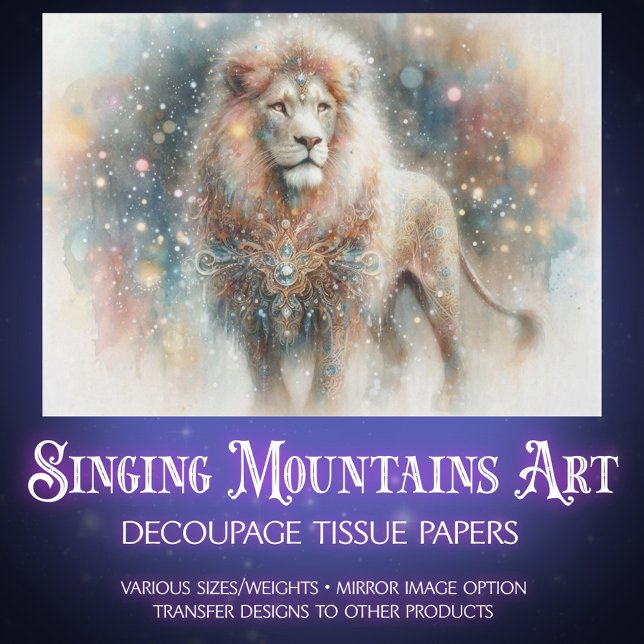 Watercolor Lion Christian Faith Art Decoupage Tissue Paper (Creator Uploaded)