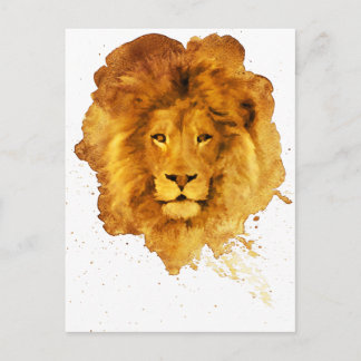 Watercolor Lion Postcard
