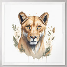 Watercolor Lioness