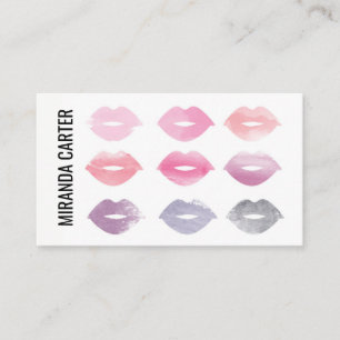 Watercolor Lips Business Card