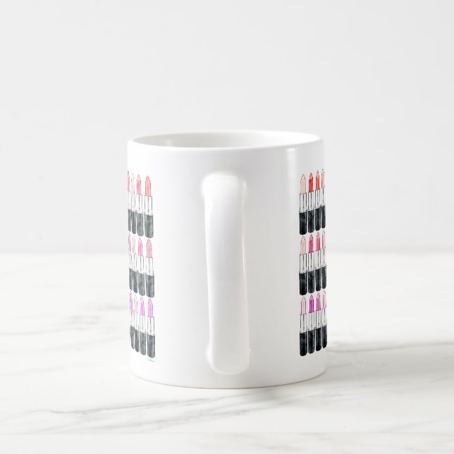 Watercolor lipsticks coffee mug (Handle)