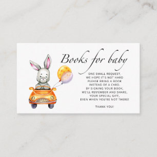 Watercolor little baby bunny books for baby ticket enclosure card