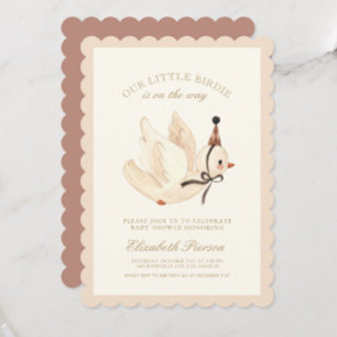 Watercolor Little Bird Baby Shower Invitation 