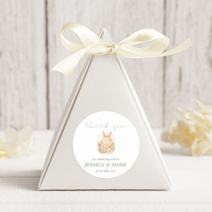Watercolor Little Bunny Baby Shower Thank You Classic Round Sticker