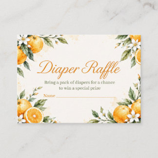 Watercolor Little Cutie Baby Shower Diaper Raffle Enclosure Card