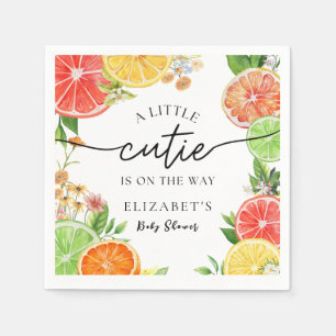 Watercolor Little Cutie Citrus Baby Shower Napkin