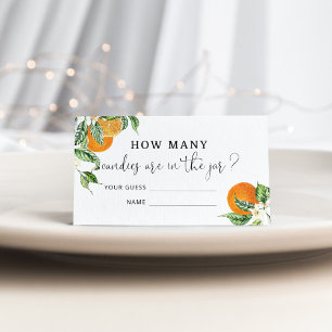 Watercolor little cutie guess how many candies enclosure card