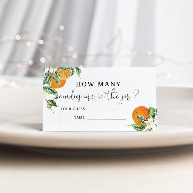 Watercolor little cutie guess how many candies  enclosure card (Creator Uploaded)