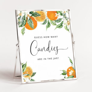 Watercolor little cutie guess how many candies poster