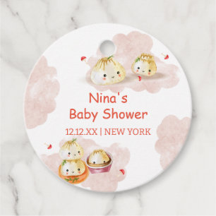 Watercolor Little Dumpling Mushroom Baby Shower  Favour Tags