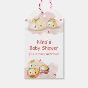 Watercolor Little Dumpling Mushroom Baby Shower  Gift Tags