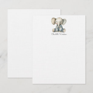 Watercolor Little Elephant Personalised Card