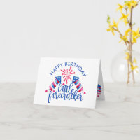 Watercolor Little Firecracker 4th of July Birthday