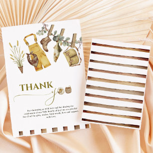 Watercolor Little Fisherman Baby Shower Thank You Card