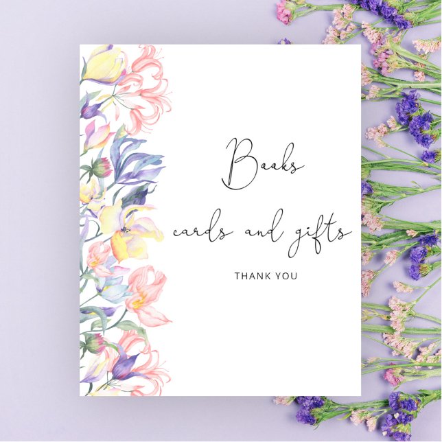 Watercolor little flower books cards and gifts  poster (Creator Uploaded)