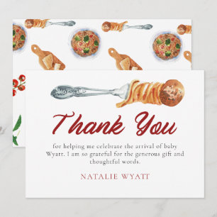 Watercolor Little Meatball Italian Thank You Card