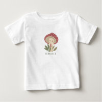 Watercolor Little mushroom name  Baby Bodysuit