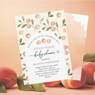 Watercolor Little Peach Baby shower  InvInvitation Invitation