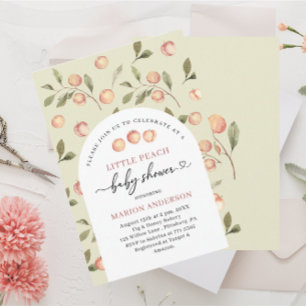 Watercolor Little Peach Baby shower  InvInvitation Invitation