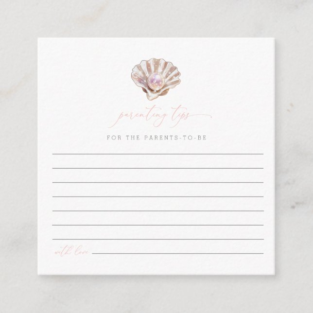 Watercolor Little Pearl Parenting Tips  Enclosure Card (Front)