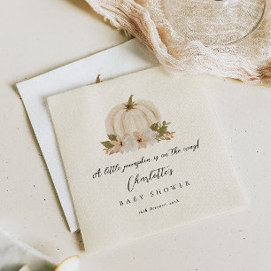 Watercolor Little Pumpkin Baby Shower Paper Napkin