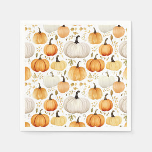 Watercolor Little Pumpkin Patterned Napkin