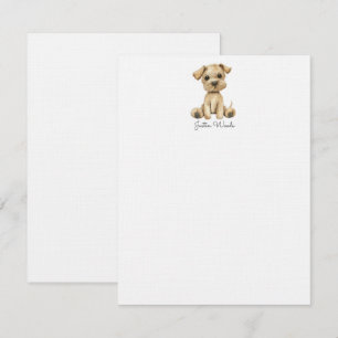 Watercolor Little Puppy Dog Personalised Card