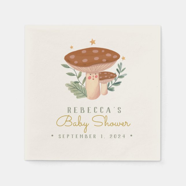 Watercolor Little Red Mushroom  Napkins (Front)