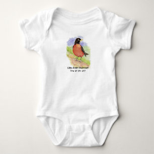 Watercolor Little Robin Redbreast how do you do? Baby Bodysuit