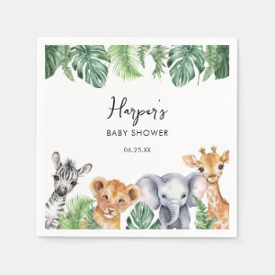 Watercolor Little Wild One Safari Baby Shower Napkin
