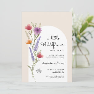 Watercolor Little Wildflower Baby Shower Invitation