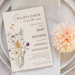 Watercolor Little Wildflower Botanical Baby Shower Invitation