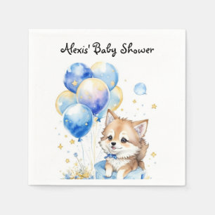 Watercolor little Wolf Baby Shower Napkin