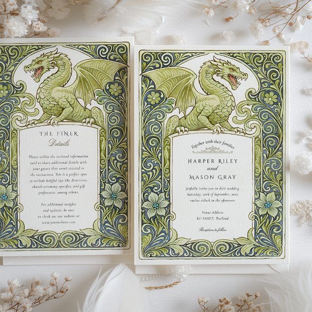 Watercolor Ljubljana Slovenia Dragon Wedding Invitation (Creator Uploaded)