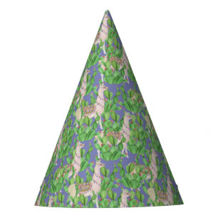 Watercolor Llama & Catus Pattern Party Hat