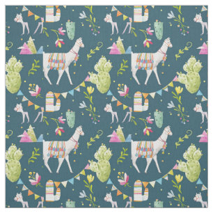 Watercolor Llama Flag Pattern Fabric
