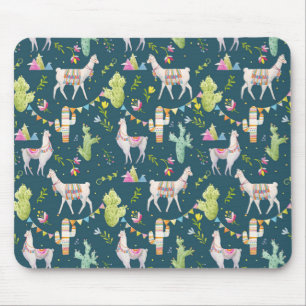 Watercolor Llama Flag Pattern Mouse Pad