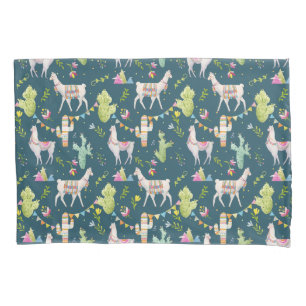 Watercolor Llama Flag Pattern Pillowcase